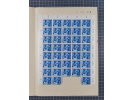 1949/53, postfrische Partie, fast ausschließlich in Bogen teilen und Bogen, dabei Bach (50), Köpfe II (ca. 10), etc.