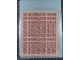 1945/46, postfrische Partie Bogen, in den Hauptnummern fast komplett, dabei 2 Bogen Mi. 72