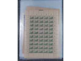 1945/46, postfrische Partie Bogen, in den Hauptnummern fast komplett, dabei 2 Bogen Mi. 72