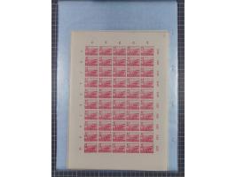 1945/46, postfrische Partie Bogen, in den Hauptnummern fast komplett, dabei 2 Bogen Mi. 72