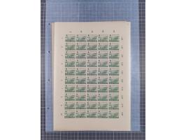 1945/46, postfrische Partie Bogen, in den Hauptnummern fast komplett, dabei 2 Bogen Mi. 72