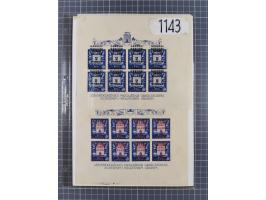 1941/45, small lot with u.o. Storm Division souvenir sheet from one of the minister book with gum faults in the corners, two 