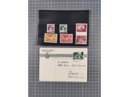 1941/45, small lot with u.o. Storm Division souvenir sheet from one of the minister book with gum faults in the corners, two 