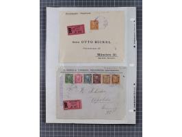 1891/1913, collection with 30 covers and cards, with many registered covers, postal stationeries with additional franking and