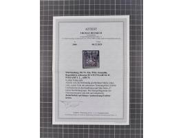 1851/67 (ca.), ungebrauchte und gestempelte kleine Partie besserer Werte, dabei Württemberg Mi. 3b, 5 und 10 a je ungebraucht