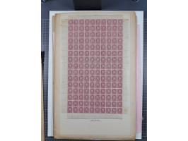 1876, Duloz four complete sheets in large folder, including 5 Pres,½ Pres, ¼ Pres, 1¼ Pres. (Mi.22-24, 26), most fine, few pe