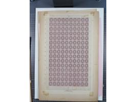 1876, Duloz four complete sheets in large folder, including 5 Pres,½ Pres, ¼ Pres, 1¼ Pres. (Mi.22-24, 26), most fine, few pe