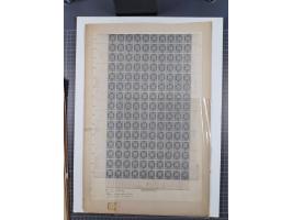 1876, Duloz four complete sheets in large folder, including 5 Pres,½ Pres, ¼ Pres, 1¼ Pres. (Mi.22-24, 26), most fine, few pe