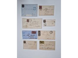1852/67 (ca.), alte Partie von rund 180 Briefen und Ganzsachen (plus einige Vorderseiten), dabei bessere Stempel wie "MEHLTHE