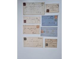 1852/67 (ca.), alte Partie von rund 180 Briefen und Ganzsachen (plus einige Vorderseiten), dabei bessere Stempel wie "MEHLTHE