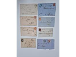 1852/67 (ca.), alte Partie von rund 180 Briefen und Ganzsachen (plus einige Vorderseiten), dabei bessere Stempel wie "MEHLTHE