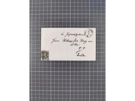 1859/70, 8 Briefe und eine Ganzsache mit rückseitigen Briefsammlung-Stempeln, einmal nachverwendet; dabei "GRÖTZSCH", "REUTH"