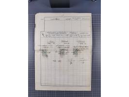 1900/30, hundreds of revenues on documents mainly cancelled with all arabic ottoman cancellations.