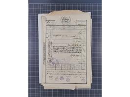 1900/30, hundreds of revenues on documents mainly cancelled with all arabic ottoman cancellations.