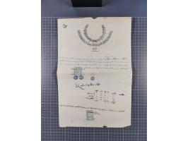 1900/30, hundreds of revenues on documents mainly cancelled with all arabic ottoman cancellations.