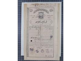1900/30, hundreds of revenues on documents mainly cancelled with all arabic ottoman cancellations.