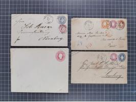 1859/67, 35 ungebrauchte und 45 gebrauchte Ganzsachen, fast nur verschiedene, dabei diverse Zufrankaturen und gebrauchte Groß