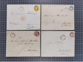 1859/67, 35 ungebrauchte und 45 gebrauchte Ganzsachen, fast nur verschiedene, dabei diverse Zufrankaturen und gebrauchte Groß