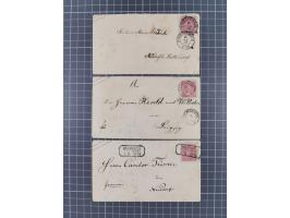 1868, Aufbrauchsumschläge Sachsen, 17 ungebrauchte und 10 gebrauchte Umschläge, fast alle verschieden; wenige etwas fehlerhaf