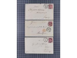 1868, Aufbrauchsumschläge Sachsen, 17 ungebrauchte und 10 gebrauchte Umschläge, fast alle verschieden; wenige etwas fehlerhaf