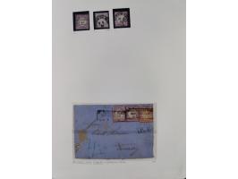 1872/74, interessante gestempelte Sammlung mit vielen Briefstücken, bessere Stempel inkl. Bahnpost und ca. fast 50 frankierte