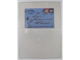 1872/74, interessante gestempelte Sammlung mit vielen Briefstücken, bessere Stempel inkl. Bahnpost und ca. fast 50 frankierte