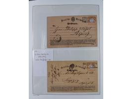 1872/74, interessante gestempelte Sammlung mit vielen Briefstücken, bessere Stempel inkl. Bahnpost und ca. fast 50 frankierte