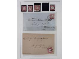 1872/74, interessante gestempelte Sammlung mit vielen Briefstücken, bessere Stempel inkl. Bahnpost und ca. fast 50 frankierte