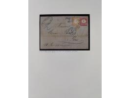 1872/74, interessante gestempelte Sammlung mit vielen Briefstücken, bessere Stempel inkl. Bahnpost und ca. fast 50 frankierte