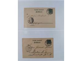 1890/1900, Krone/Adler, ca. 60 Briefe, Karten und Ganzsachen mit interessanten Stempeln, Frankaturen und Destinationen, dabei