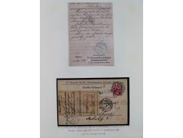 1890/1900, Krone/Adler, ca. 60 Briefe, Karten und Ganzsachen mit interessanten Stempeln, Frankaturen und Destinationen, dabei