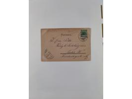 1890/1900, Krone/Adler, ca. 60 Briefe, Karten und Ganzsachen mit interessanten Stempeln, Frankaturen und Destinationen, dabei