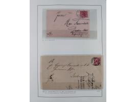 1890/1900, Krone/Adler, ca. 60 Briefe, Karten und Ganzsachen mit interessanten Stempeln, Frankaturen und Destinationen, dabei