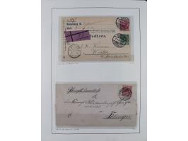 1890/1900, Krone/Adler, ca. 60 Briefe, Karten und Ganzsachen mit interessanten Stempeln, Frankaturen und Destinationen, dabei