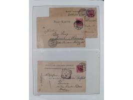 1890/1900, Krone/Adler, ca. 60 Briefe, Karten und Ganzsachen mit interessanten Stempeln, Frankaturen und Destinationen, dabei