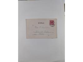 1890/1900, Krone/Adler, ca. 60 Briefe, Karten und Ganzsachen mit interessanten Stempeln, Frankaturen und Destinationen, dabei