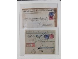 1890/1900, Krone/Adler, ca. 60 Briefe, Karten und Ganzsachen mit interessanten Stempeln, Frankaturen und Destinationen, dabei