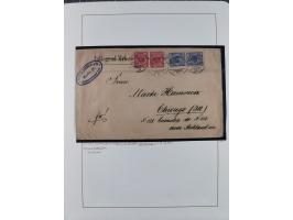 1890/1900, Krone/Adler, ca. 60 Briefe, Karten und Ganzsachen mit interessanten Stempeln, Frankaturen und Destinationen, dabei