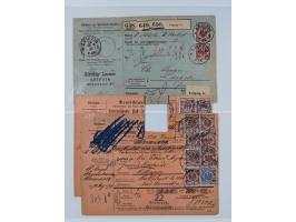 1890/1900, Krone/Adler, ca. 60 Briefe, Karten und Ganzsachen mit interessanten Stempeln, Frankaturen und Destinationen, dabei