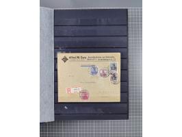 1900/22, fast 60 Briefe und Karten mit Germania-Frankaturen inkl. Aufdruckausgaben der Abstimmungesgebiete, dabei R-Briefe, i