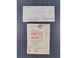 1872/74, sechs markenlose Briefe in besseren Verwendungen, dabei zwei Briefe mit Franco-Stempeln von Schwerin und Stettin, zw