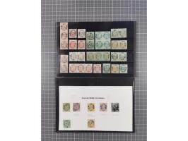 1875/80, KATCHAK overprints (contrebande) in black, blue and red on 74 Duloz stamps including inverted and tete-beche overpri