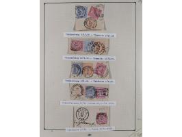 ANNABERG bis ZWICKAU, Sammlung der Nummern- und Ortsstempel, nachverwendet auf über 500 Marken und Briefstücken NDP und Dt. R