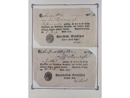 1740/1867 (ca.), rund 110 Postscheine, dabei Ortsdrucke, Stücke mit Stempeln,etc., aus altem Bestand