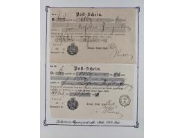 1740/1867 (ca.), rund 110 Postscheine, dabei Ortsdrucke, Stücke mit Stempeln,etc., aus altem Bestand
