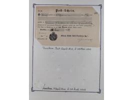 1740/1867 (ca.), rund 110 Postscheine, dabei Ortsdrucke, Stücke mit Stempeln,etc., aus altem Bestand