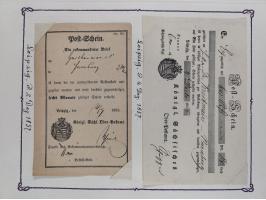 1740/1867 (ca.), rund 110 Postscheine, dabei Ortsdrucke, Stücke mit Stempeln,etc., aus altem Bestand