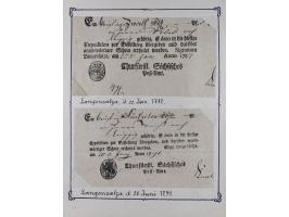 1740/1867 (ca.), rund 110 Postscheine, dabei Ortsdrucke, Stücke mit Stempeln,etc., aus altem Bestand