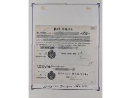 1740/1867 (ca.), rund 110 Postscheine, dabei Ortsdrucke, Stücke mit Stempeln,etc., aus altem Bestand