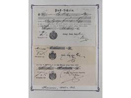 1740/1867 (ca.), rund 110 Postscheine, dabei Ortsdrucke, Stücke mit Stempeln,etc., aus altem Bestand